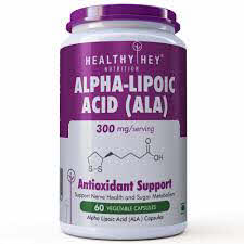 HealthyHey Alpha-Lipoic Acid (ALA) 300mg Vegetable Capsules