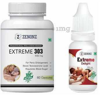 Zenonz Combo Pack of Extreme 303, 60 Capsules & Extreme Delight 15ml