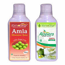 Zindagi Combo Pack of Amla Juice & Aloevera Juice